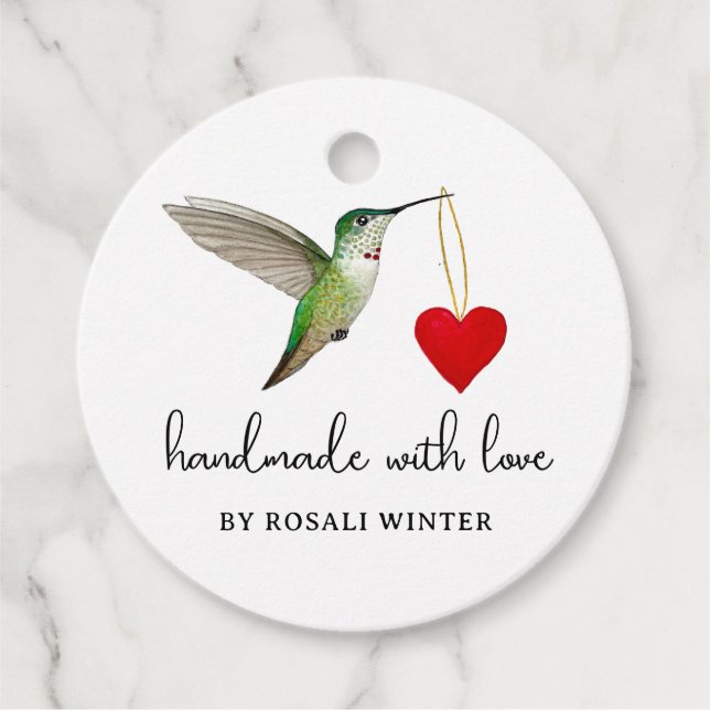 Anpassningsbar Hummingbird-favorittaggar Gåvor Etiketter (Framsida)