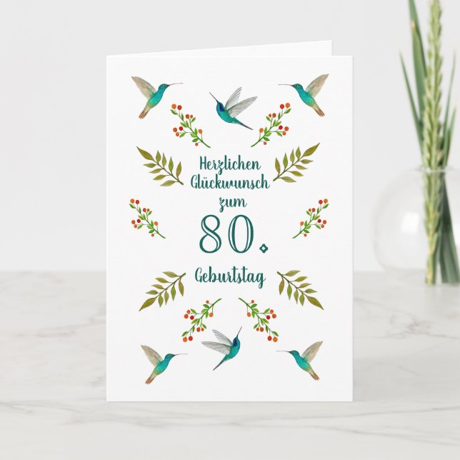 Anpassningsbar Hummingbird Geburtstags Card Kort (Framsida)