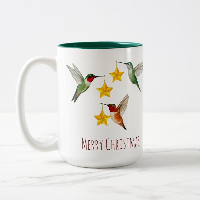 Anpassningsbar Hummingbird God jul Två-Tonad Mugg (Vänster)