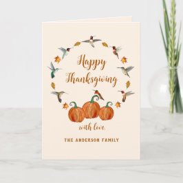 Anpassningsbar Hummingbird Happy thanksgiving Card Helgkort