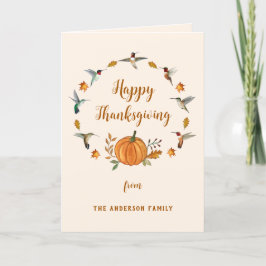 Anpassningsbar Hummingbird Happy thanksgiving Card Helgkort