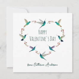 Anpassningsbar Hummingbird Heart Julkort