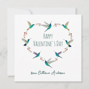 Anpassningsbar Hummingbird Heart Julkort