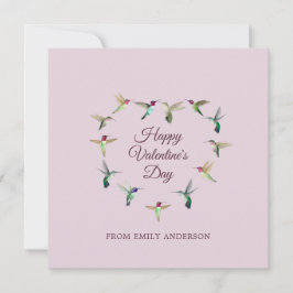 Anpassningsbar Hummingbird Heart Valentine Day Car Kort