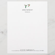 Anpassningsbar Hummingbird Letterhead