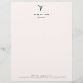 Anpassningsbar Hummingbird Letterhead Brevhuvud