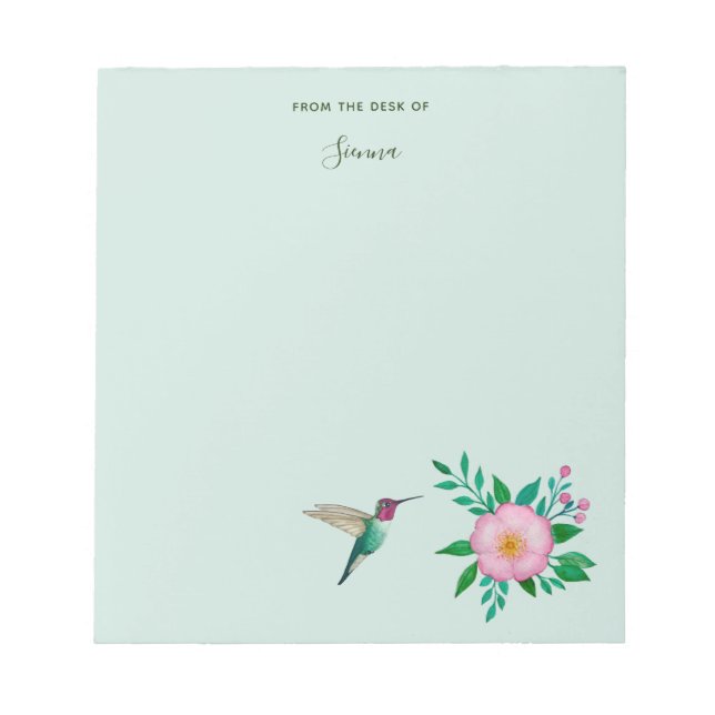 Anpassningsbar Hummingbird och Vild Ro Anteckningsblock (Framsida)