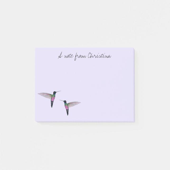Anpassningsbar Hummingbird Post-it Notes Block (Framsida)