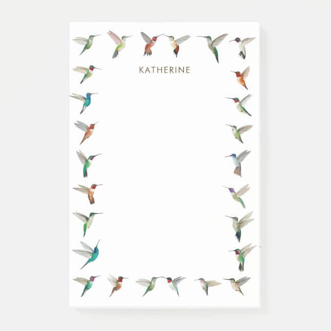Anpassningsbar Hummingbird Post- it Notes Post-it Block (Framsida)