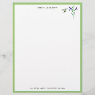Anpassningsbar Hummingbird Stationery Papper
