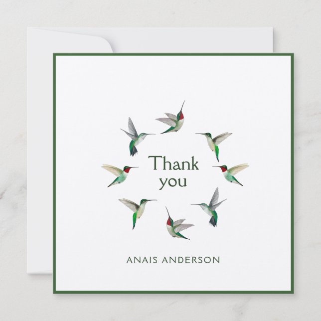 Anpassningsbar Hummingbird (tack) Tack Kort (Framsida)