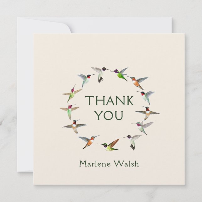 Anpassningsbar Hummingbird (tack) Tack Kort (Framsida)