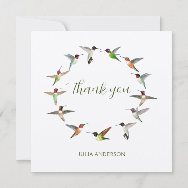 Anpassningsbar Hummingbird (tack) Tack Kort (Framsida)