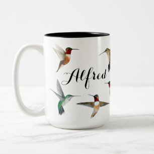 Anpassningsbar Hummingbird tvåtonkaffe Mugg