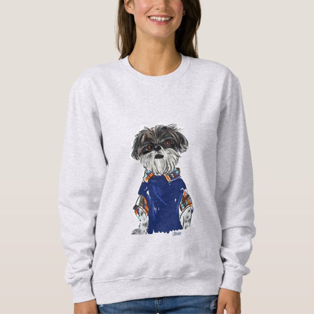 ANPASSNINGSBAR HUND ANIMAL SHIHTZU LÄGG TILL DIN E T SHIRT (Framsida)