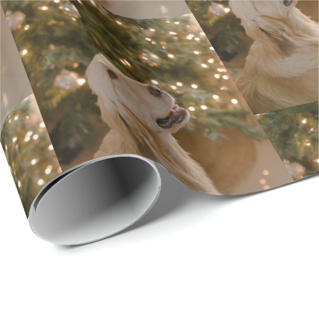 Anpassningsbar Hund Anpassningsbar Pet Photo jul Presentpapper (Rullad Hörn)