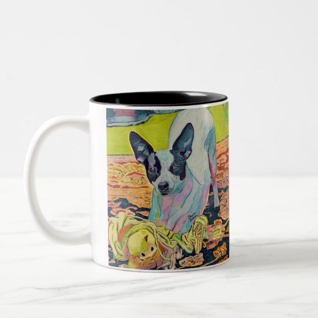 Anpassningsbar Hund Art Kaffe Mugg (Vänster)