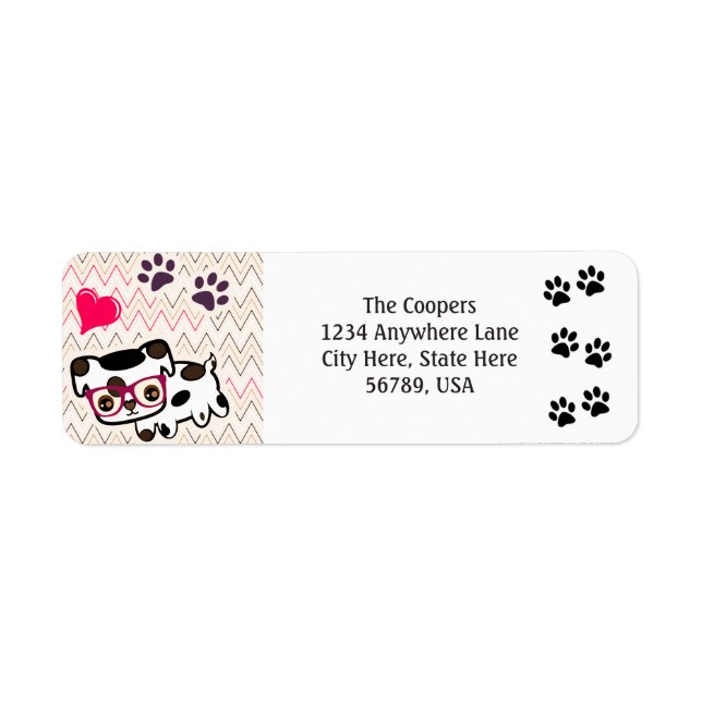 Anpassningsbar Hund Art-Returetiketter Returadress Etikett (Framsidan)