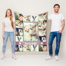 Anpassningsbar hund cat-mallens fotosamlingstext fleecefilt