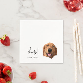 Anpassningsbar Hund Cocktail Napkins Cheers Modern Pappersservett
