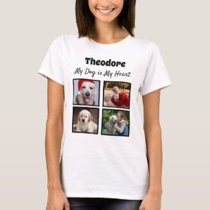 Anpassningsbar hund collage - med fyra foton T-Shi T Shirt