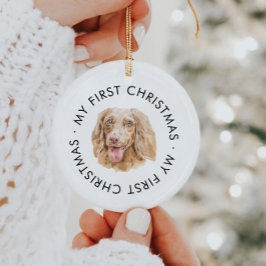 Anpassningsbar Hund Dachshund Min första jul Julgransprydnad Keramik