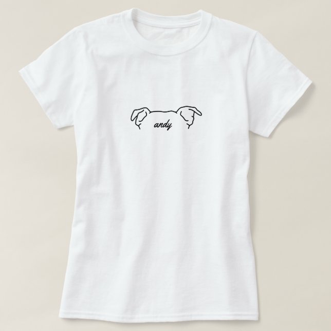 Anpassningsbar Hund Ear Shirt Hund Mamma T (Design framsida)