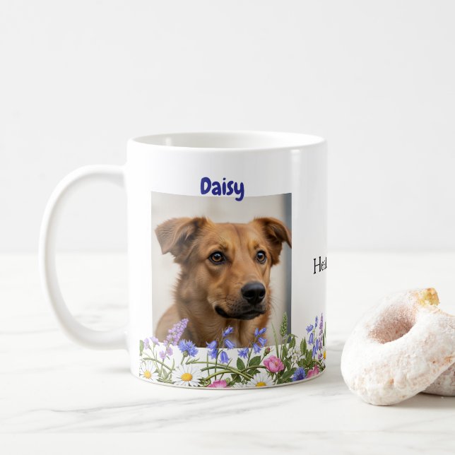 Anpassningsbar Hund eller Cat Photo Namn Djurälska Kaffemugg (Med munk)
