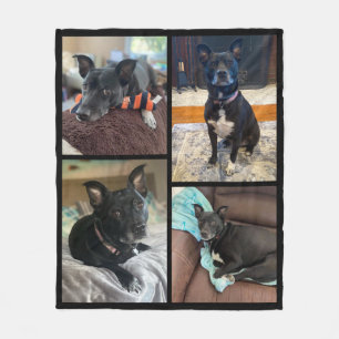Anpassningsbar Hund Fotobildsblad Fleecefilt