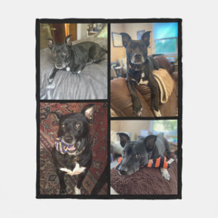 Anpassningsbar Hund Fotobildsblad Fleecefilt