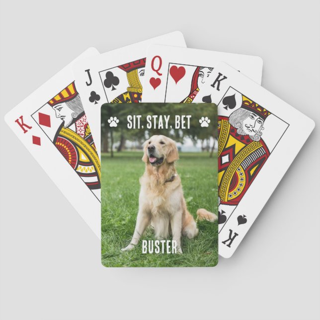 Anpassningsbar Hund fotobokkort Casinokort (Baksidan)