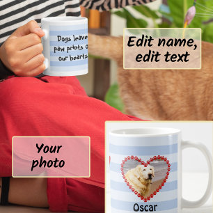 Anpassningsbar hund fotominnesblått tass avtryck kaffemugg