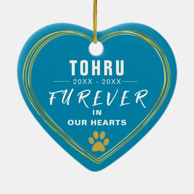 Anpassningsbar Hund Fotouppsättning Hjärtformade Julgransprydnad Keramik (Baksidan)