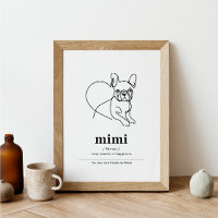 Anpassningsbar Hund Fransk Bulldog Line Art Poster