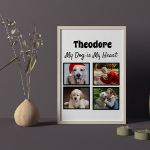 Anpassningsbar hund fyra fotokollage poster