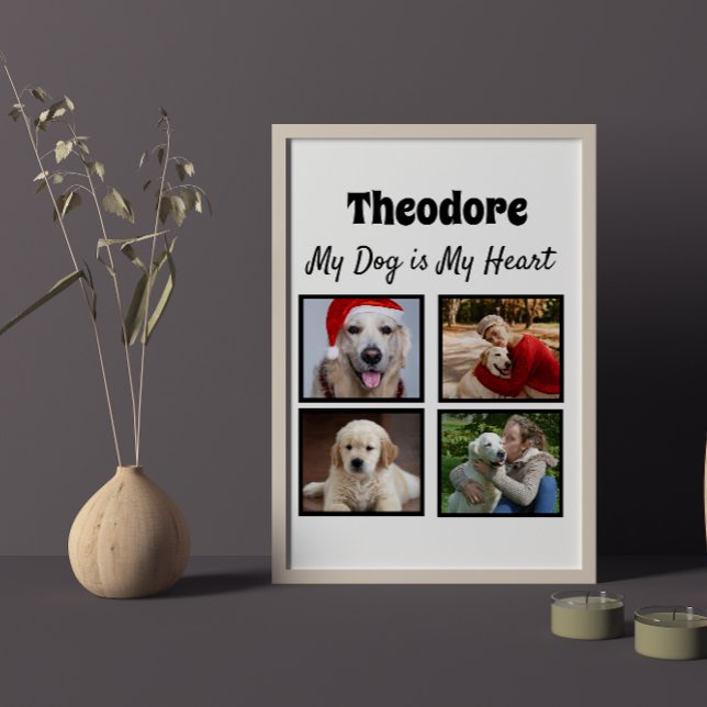 Anpassningsbar hund fyra fotokollage poster (Skapare uppladdad)