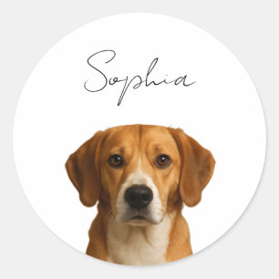 Anpassningsbar Hund jul   Personlig Pet Photo Runt Klistermärke