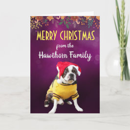 Anpassningsbar Hund julkort från din familj Tack Kort