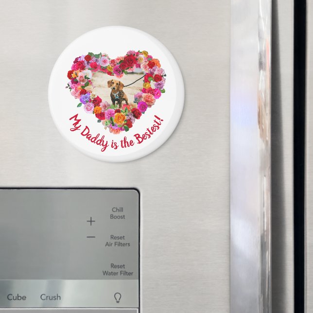 Anpassningsbar Hund, katt, Pet Photo Fars dag Ro H Magnet (In Situ (Fridge))