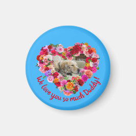 Anpassningsbar Hund, katt, Pet Photo Fars dag Ro H Magnet