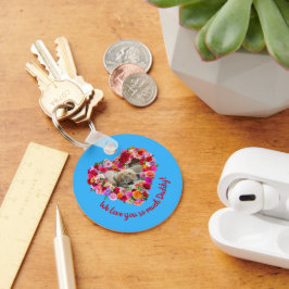 Anpassningsbar Hund, katt, Pet Photo Fars dag Ro H Nyckelring