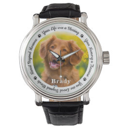 Anpassningsbar Hund Memorial Memory Pet Photo Armbandsur
