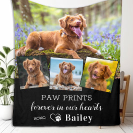Anpassningsbar Hund Memorial Pet Loss Memory 4 Pho Fleecefilt