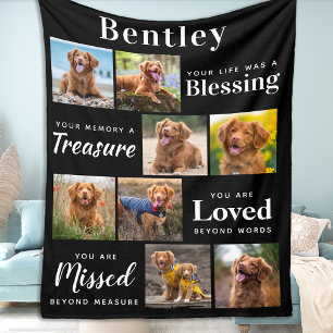 Anpassningsbar Hund Memorial Pet Loss Memory 8 Pho Fleecefilt