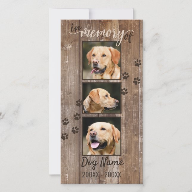 Anpassningsbar Hund Memorial Rustic Wood Dikt Symp (Framsida)