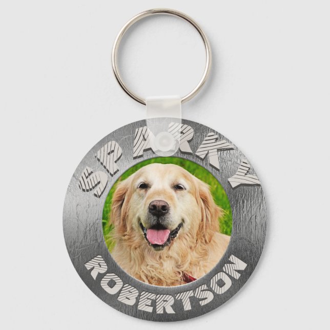 Anpassningsbar Hund Memorial Silver Metallic-utsee Nyckelring (Framsida)