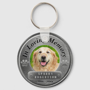 Anpassningsbar Hund Memorial Silver Nyckelring