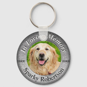 Anpassningsbar Hund Memorial Silver Nyckelring