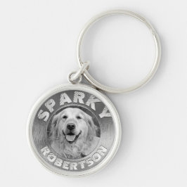 Anpassningsbar Hund Memorial Silver Rund Silverfärgad Nyckelring