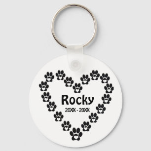 Anpassningsbar Hund Memorial Simple Heart Tass Nyckelring